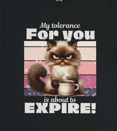 My tolerance for you, is about to expire!