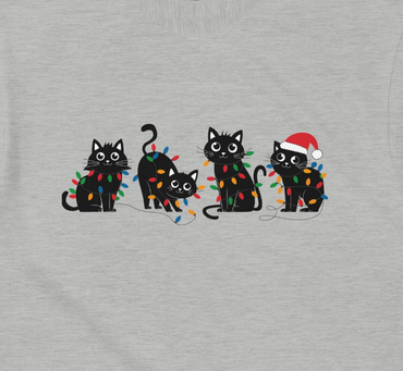 Festive Cats in Christmas Lights